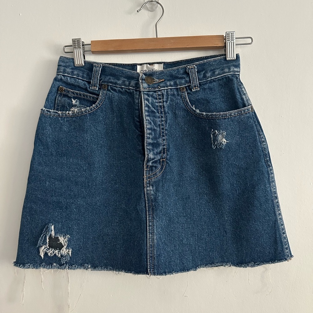Calvin Klein Blue Denim Mini Skirt